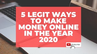 ... in this video, i will show you 5 legit ways that can use to make
money onli...