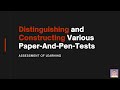 Distinguishing and constructing various paperandpentests