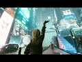[4K] Cyberpunk 2077 ❄️ Snowy Walk in Night City | Winter Ambience