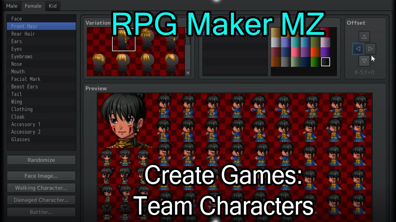RPG Maker MZ: Create Games: Team Characters - YouTube