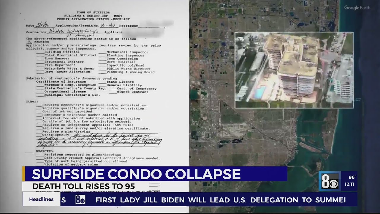 Surfside condo collapse death toll rises to 95 - YouTube