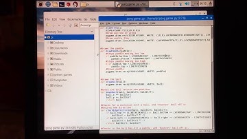 Pong coded in Python on Raspberry Pi