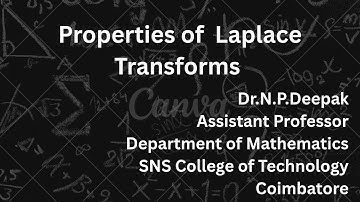 Properties of Laplace Transforms| Complex Analysis and Laplace Transforms| SNS Institutions