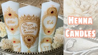 Personalised henna candles