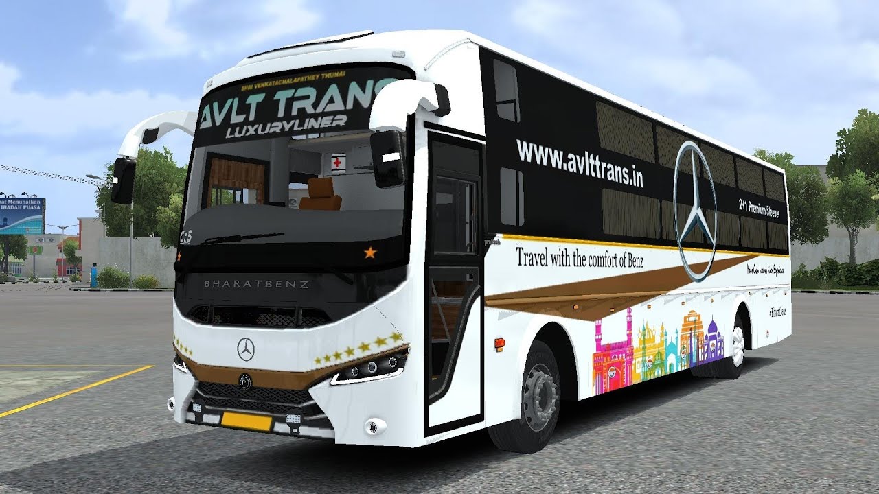 New Prakash Capella Bharat benz AC sleeper with toilet mod bussid 