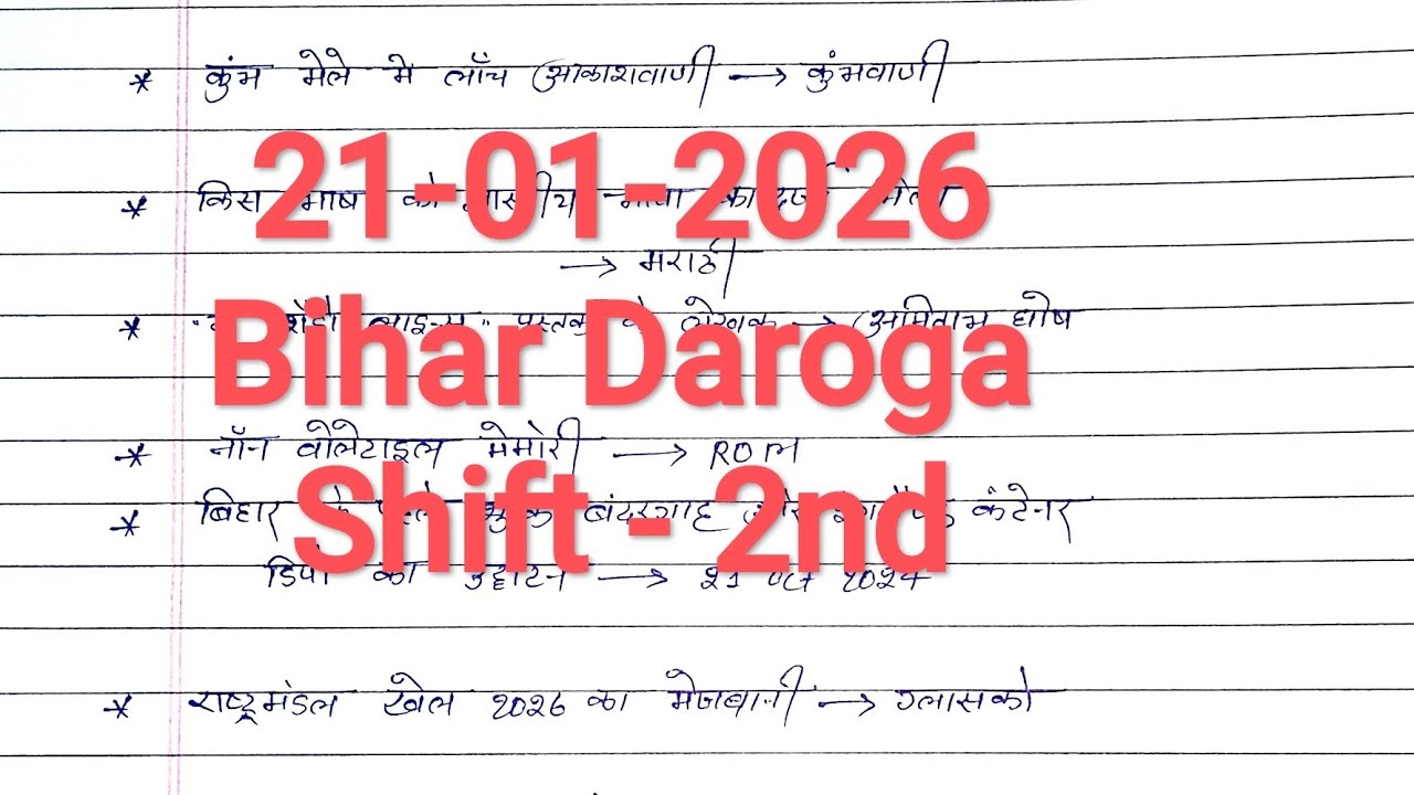 Bihar Daroga 21 jan 2nd shift Exam analysis|| बिहार दरोगा Exam analysis