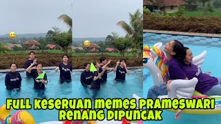 THE EXCITEMENT OF MEMES PRAMESWARI SWIMMING WITH MELKI BAJAJ, AYAS TROPHIE, RASSYA