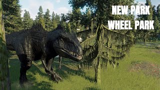 WHEEL PARK!!! Giganotosaurus speedbuild habitat Jurassic World Evolution 2