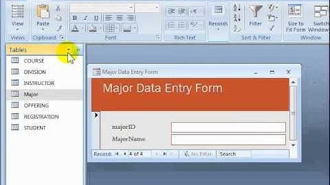 Create Tables and Forms in Access 2007