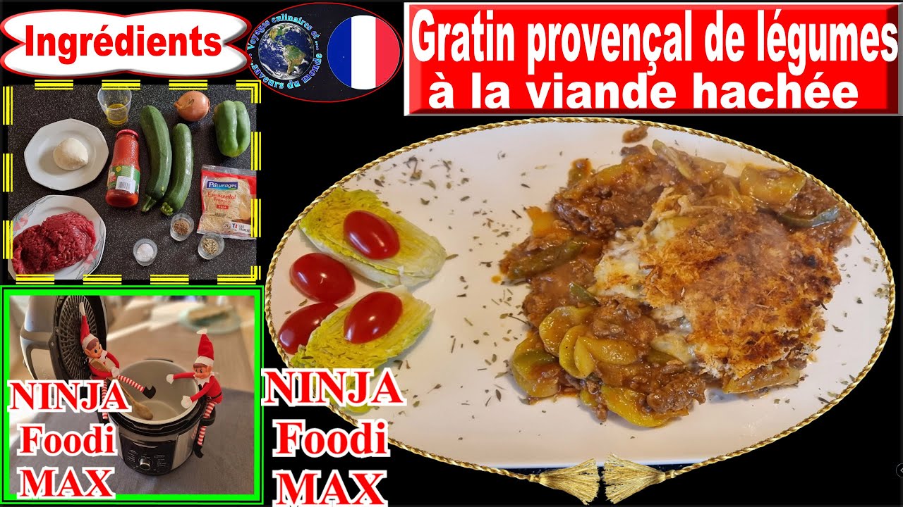 Recette pour NINJA FOODI MAX – Gratin provençal de légumes à la viande  hachée 