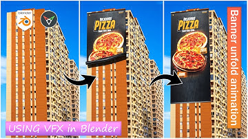 Banner unfold simulation CGI Ads Using VFX In Blender | Blender VFX Tutorial