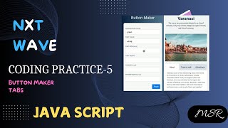 Celebrity CODING PRACTICE 5 | Arrays and Objects | Javascript| Button Maker & Tabs| NXTWAVE | JS BY MSR Coding Profile