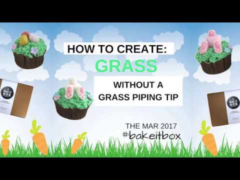 grass piping tip cupcakes