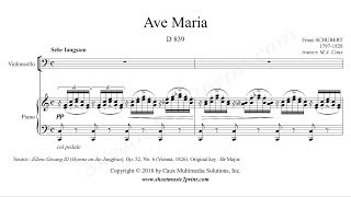 Schubert : Ave Maria - Cello chords