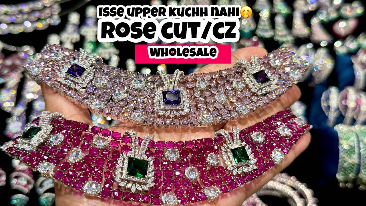 International Taste Designer's Jewellery Wholesale in India| Premium Rosecut CZ Necklaces &Earrings 