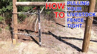 HOW TO PULL FENCE WIRE TIGHT  Woven wire field fence install