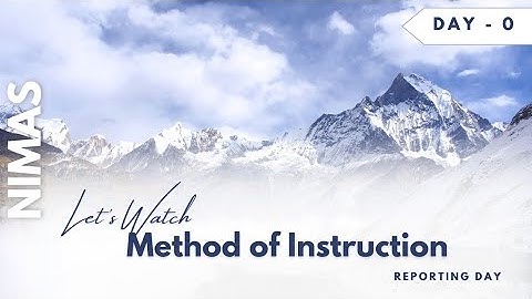 MOI COURSE | REPORTING DAY (DAY - 0) at NIMAS | New Journey Begins