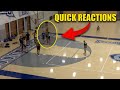 Basketball drill for passing layups and defense quick decisions