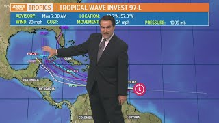 Monday afternoon tropical update: Invest 97 one for Gulf Coast residents to keep close eye on