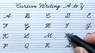 Cursive writing A to Z | Cursive letter ABCD | English capital letters |Cursive handwriting practice Resimi