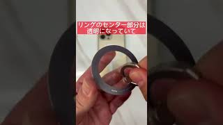 iPhone用MagSafe対応スマホリング iRingMag センター部透明でリンゴマークもしっかり見える スタンドとしても利用可能