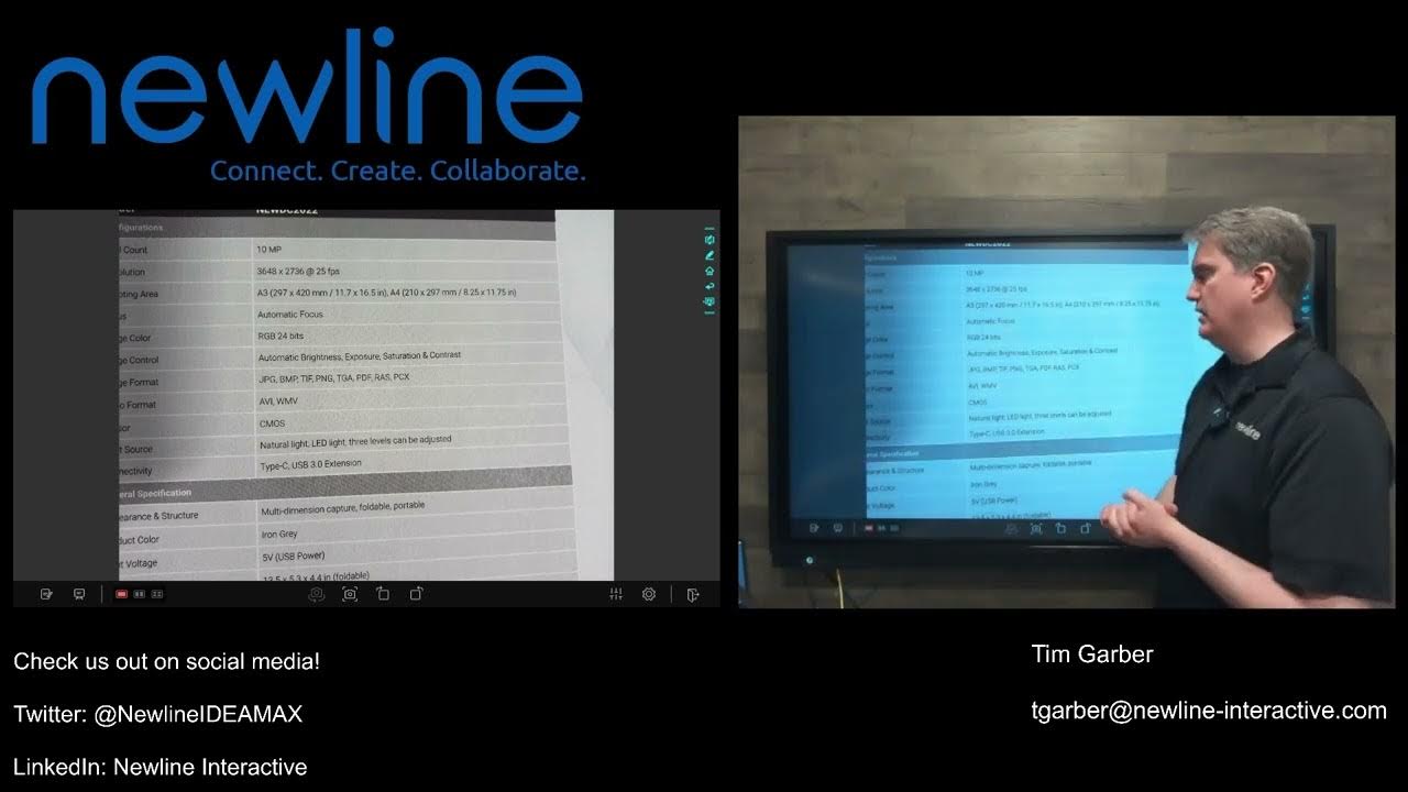Newline Document Camera and Embedded Panel Tools YouTube
