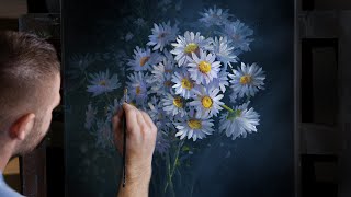 Beginner Friendly Daisies Flower Painting