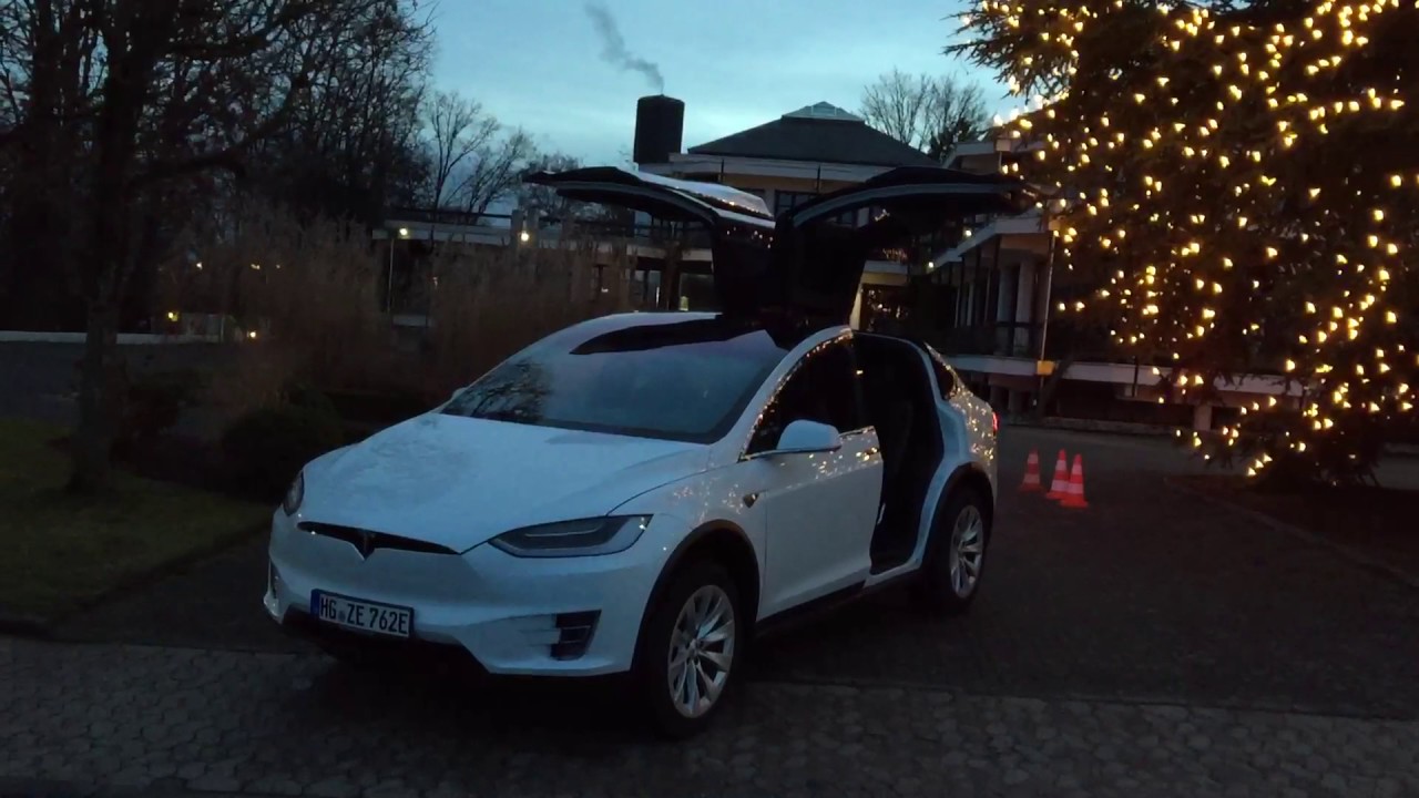 Merry Xmas Everyone Tesla Model X Easter Egg Falconwings Lightshow Taunus Emobil