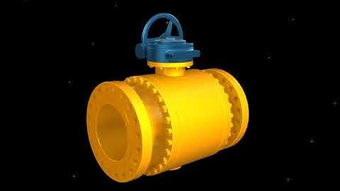 Trunnion ball valve animation