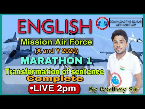 Complete Adjective and Sentence || Marathon -1 || IAF X & Y Group || By Radhey Sir LIVE 2:00 PM  ||