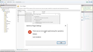 IIS Lock Violation when editing error page settings