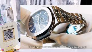 Patek Philippe Nautilus 40mmBlue Dial White Gold Watch Men's Watch  5740/1G-001