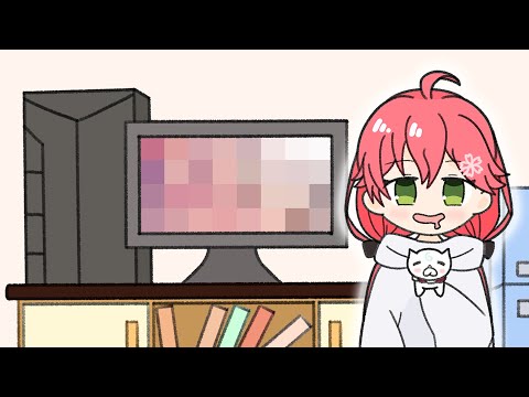 Miko forgot to close her Eroge【Animated Hololive/Eng sub】