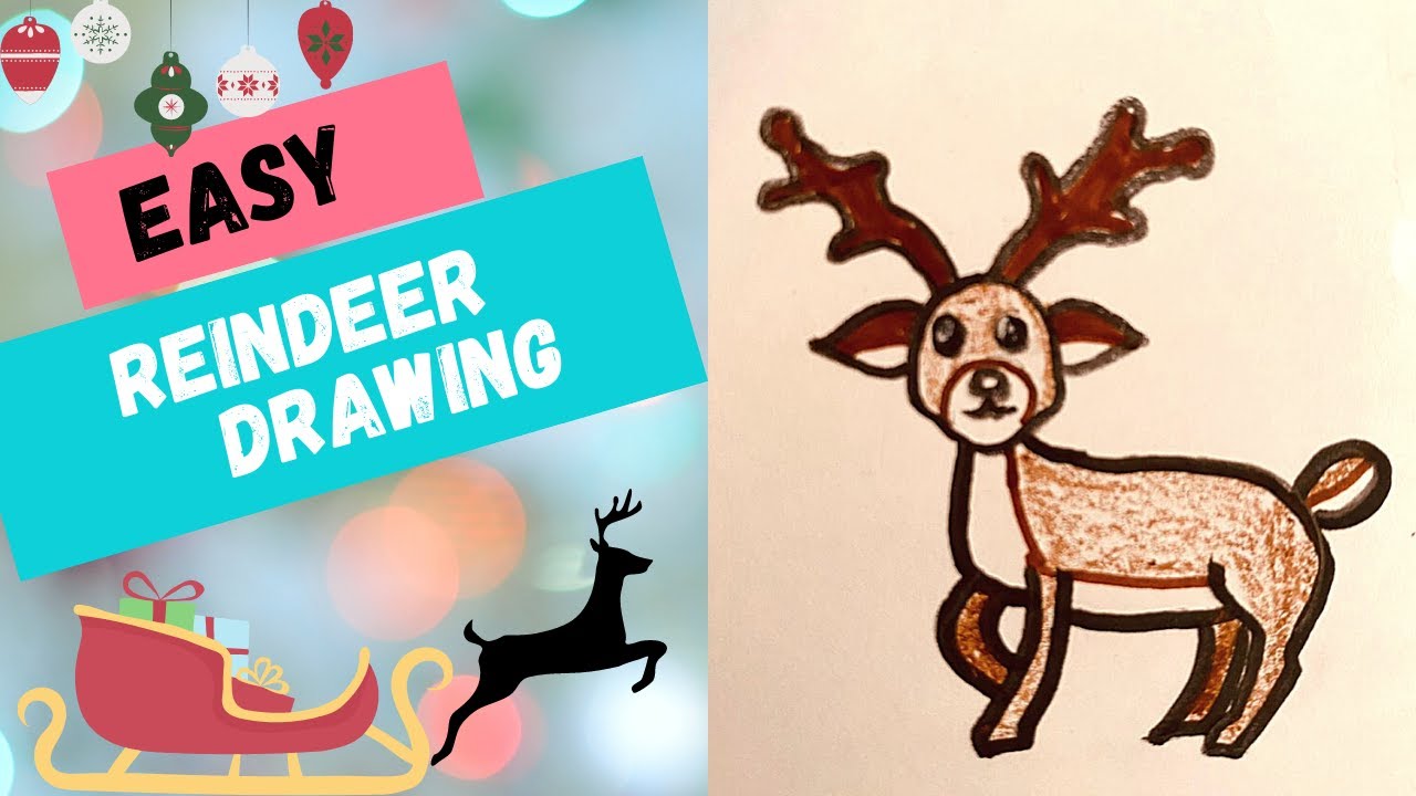 How to draw a Reindeer step by step | Easy Reindeer drawing | Christmas