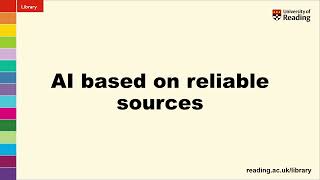 AI based on reliable sources