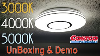 Artika Horizon LED Ceiling Light Fixture COSTCO UNBOXING INSTALL and DEMO