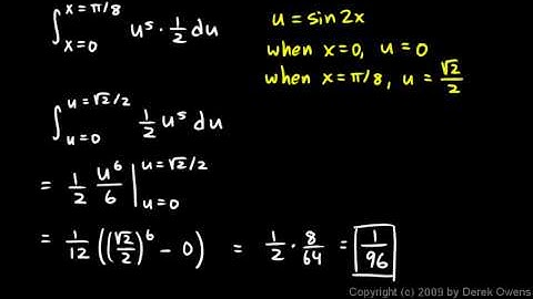 Calculus 5.7d - Integration with Substitution and Change of Limits