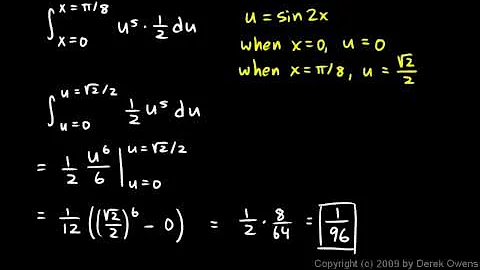 Calculus 5.7d - Integration with Substitution and Change of Limits