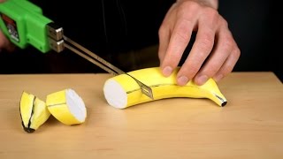 ASMR Styrofoam models vs thermal knife (oddly satisfying)