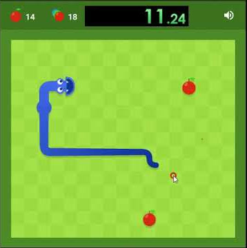 google snake game twin mode (slow) 50 apples 01:03:201 