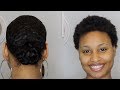 How to Slick Down TWA in Ponytail with Bun Tutorial- Short natural hair