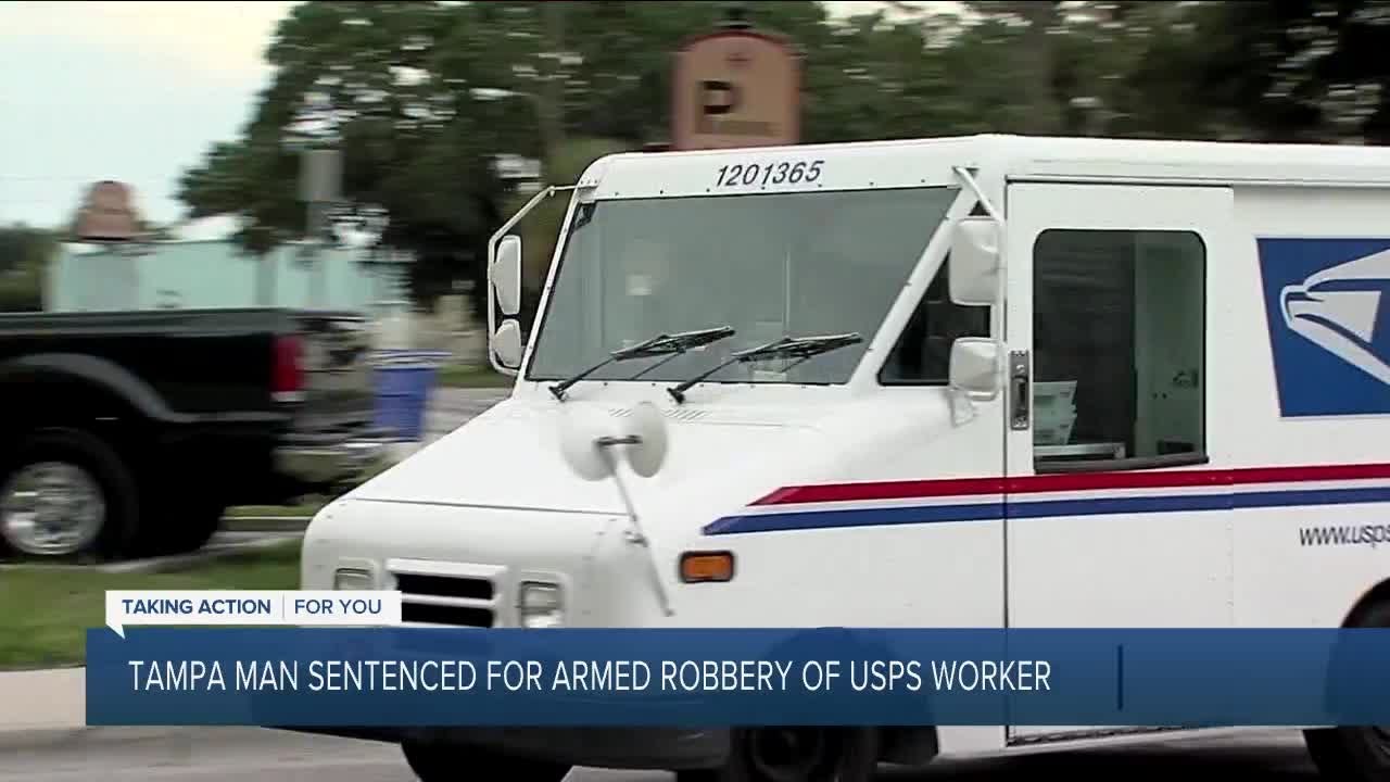 Tampa man sentenced to 10 years in prison for armed robbery of mail ...
