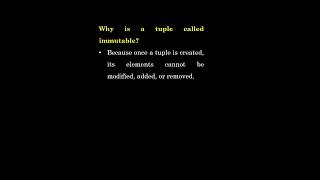 Why is a Tuple Called Immutable in Python? #python