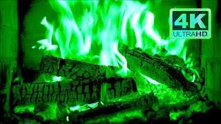 Green Fireplace 4K Magic Fireplace With Green Flames