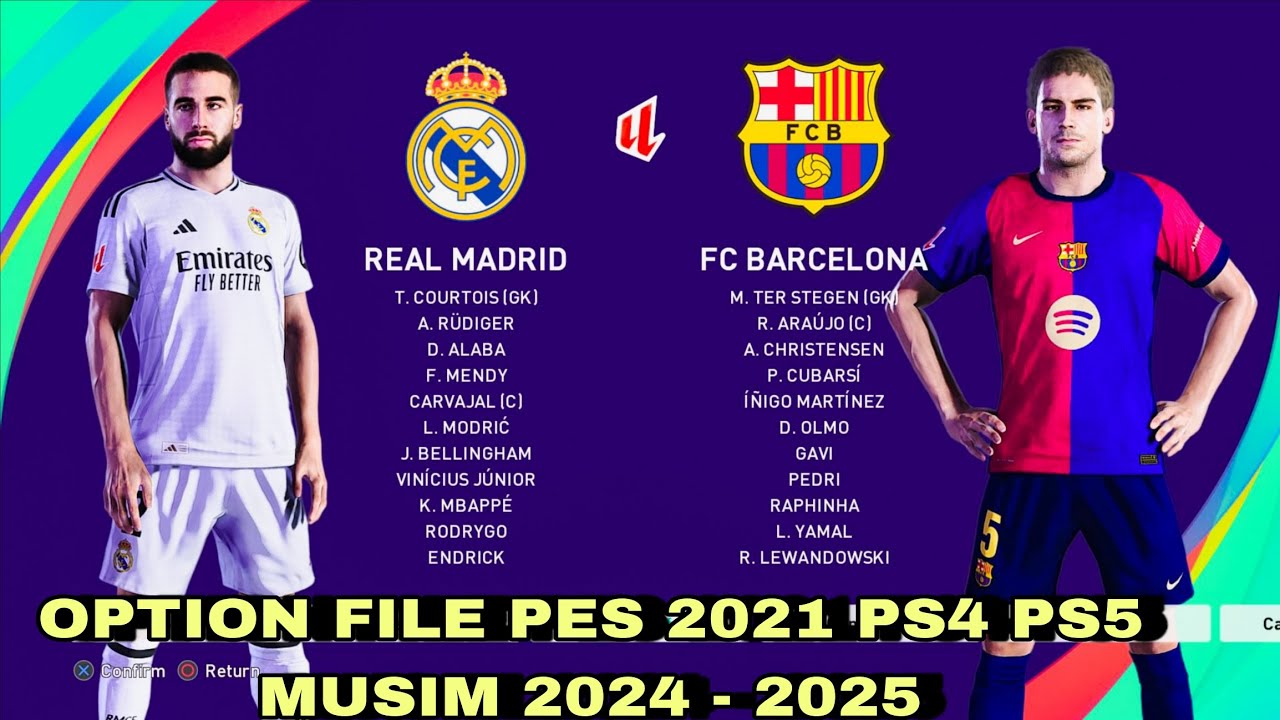 OPTION FILE PES 2021 PS4 PS5 UPDATE SEASON 2024/2025 - YouTube