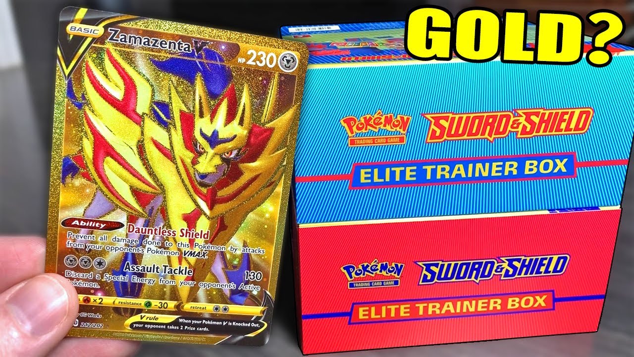 Searching For Gold Pokemon Cards Opening New Sword And Shield Elite Trainer Boxes Youtube