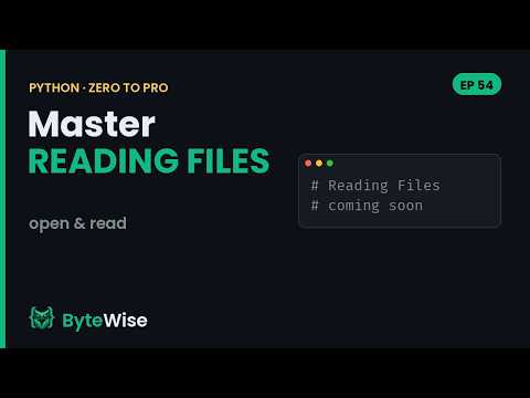 Python Read Files Explained (open & read) | Zero to Pro #54