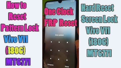 How to Reset Pattern Lock Vivo V11 (1806)MT6771 | unlock Screen Lock