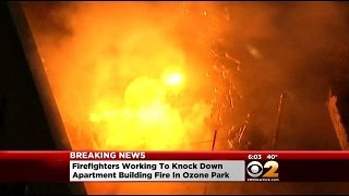 Massive Fire Breaks Out In Ozone Park