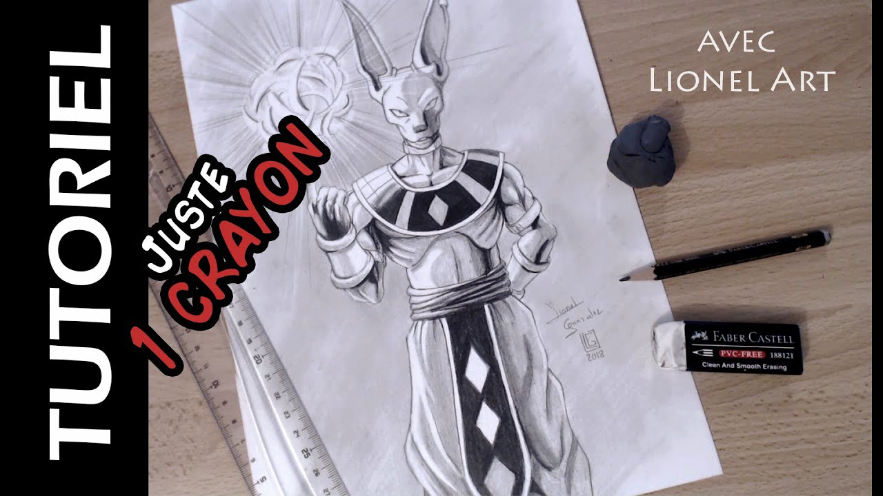 Comment Dessiner Beerus - avec 1 crayon HB - YouTube